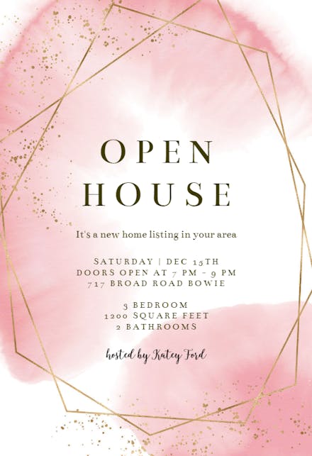 Gold polygon - open house invitation