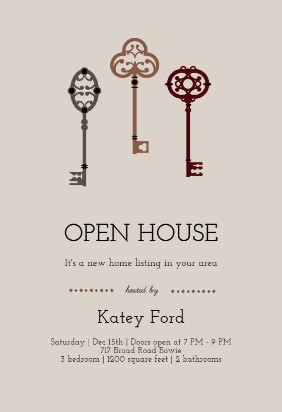 Keyed up - open house invitation