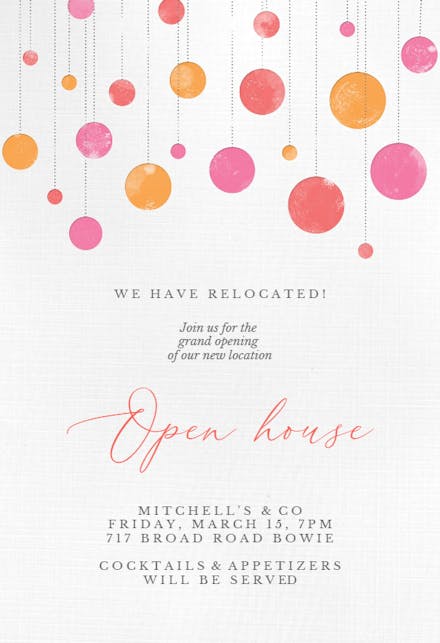 Suspended Circles - Open House Invitation