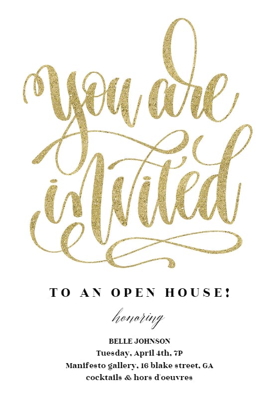 You are invited -  invitación para casa abierta