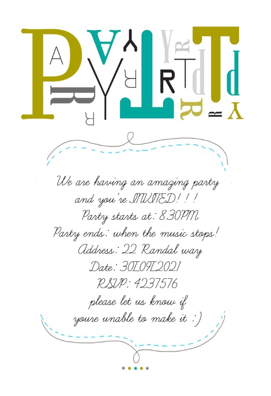 An amazing party -  invitación para fiesta