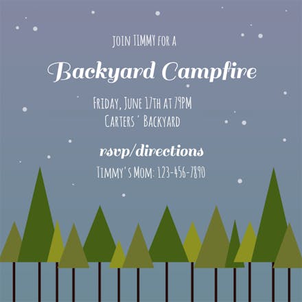 Bonfire roast - Pool Party Invitation