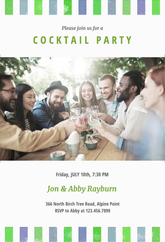 Border boxes - cocktail party invitation