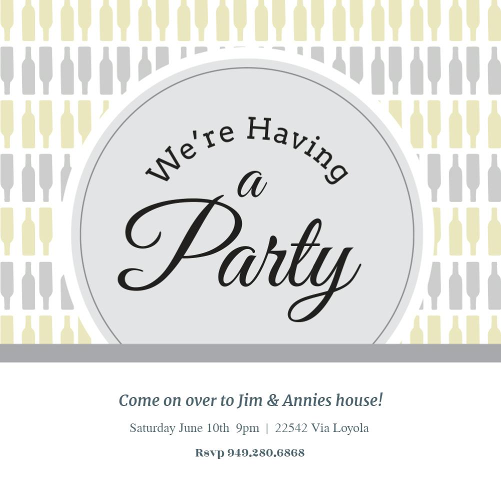 Bottle pattern - printable party invitation