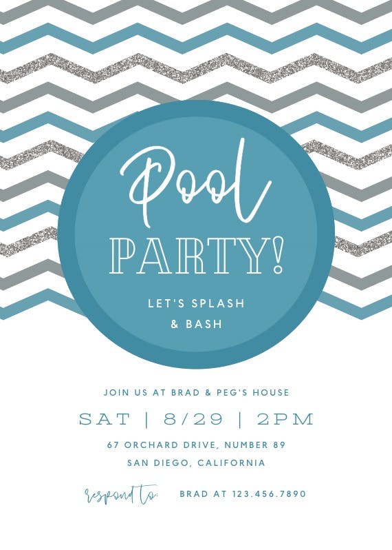 Circle split - pool party invitation