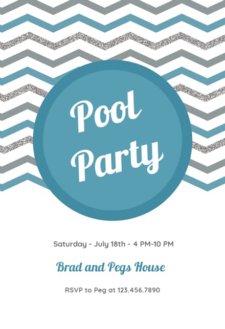 Circle Split - Pool Party Invitation