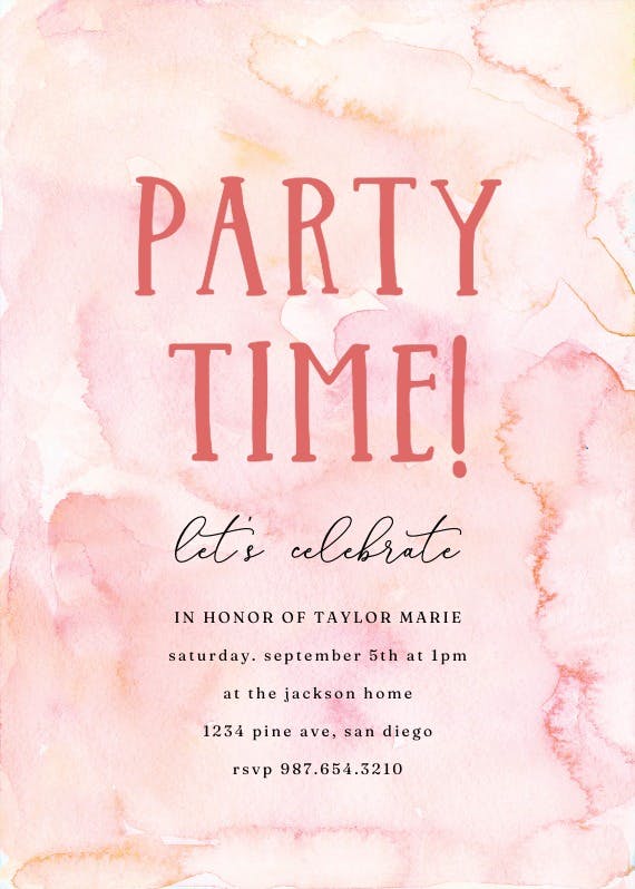 Colorful party time -  invitación para fiesta