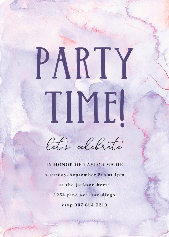 Colorful party time - printable party invitation
