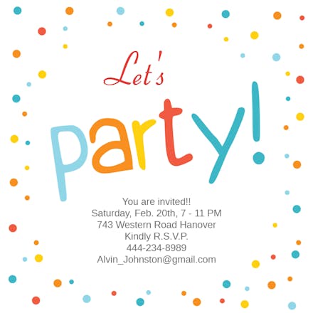 Confetti and Corner Flags - Printable Party Invitation Template (Free ...