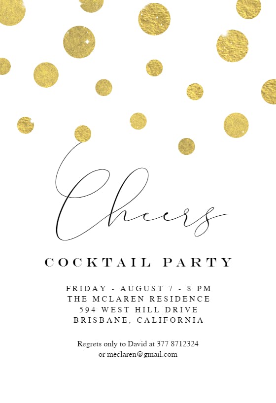 Diminishing dots - cocktail party invitation