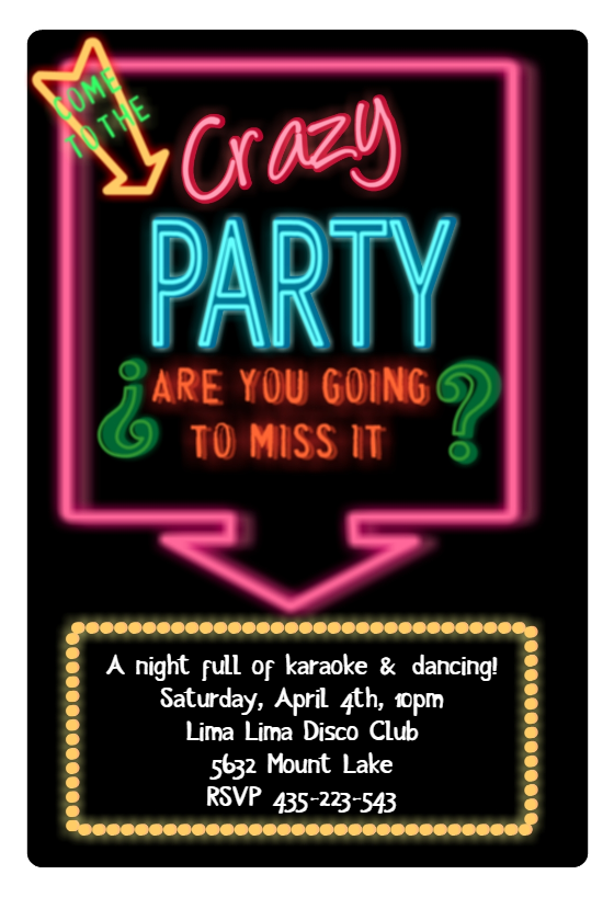 Disco Party Invitation Template (Free)  Greetings Island