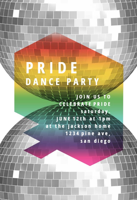 Disco pride party - party invitation
