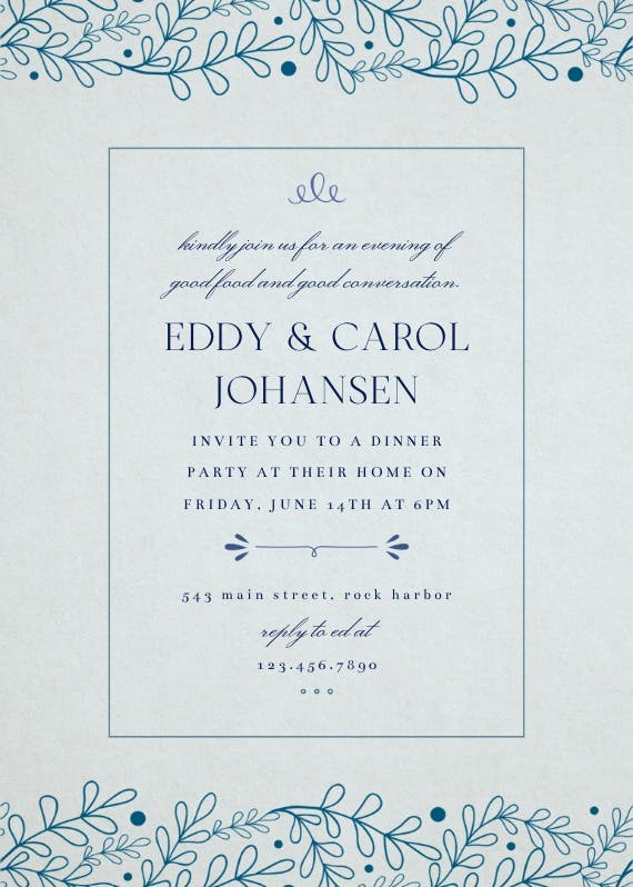 Elegant edges - dinner party invitation