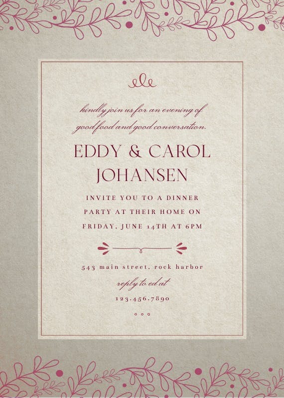Elegant edges - printable party invitation