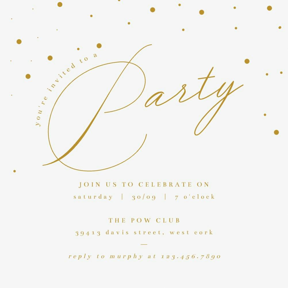 Fancy font party -  invitation template
