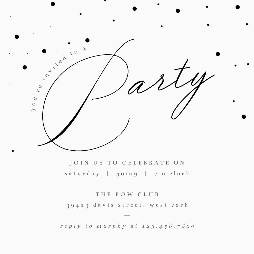 Fancy font party - invitation