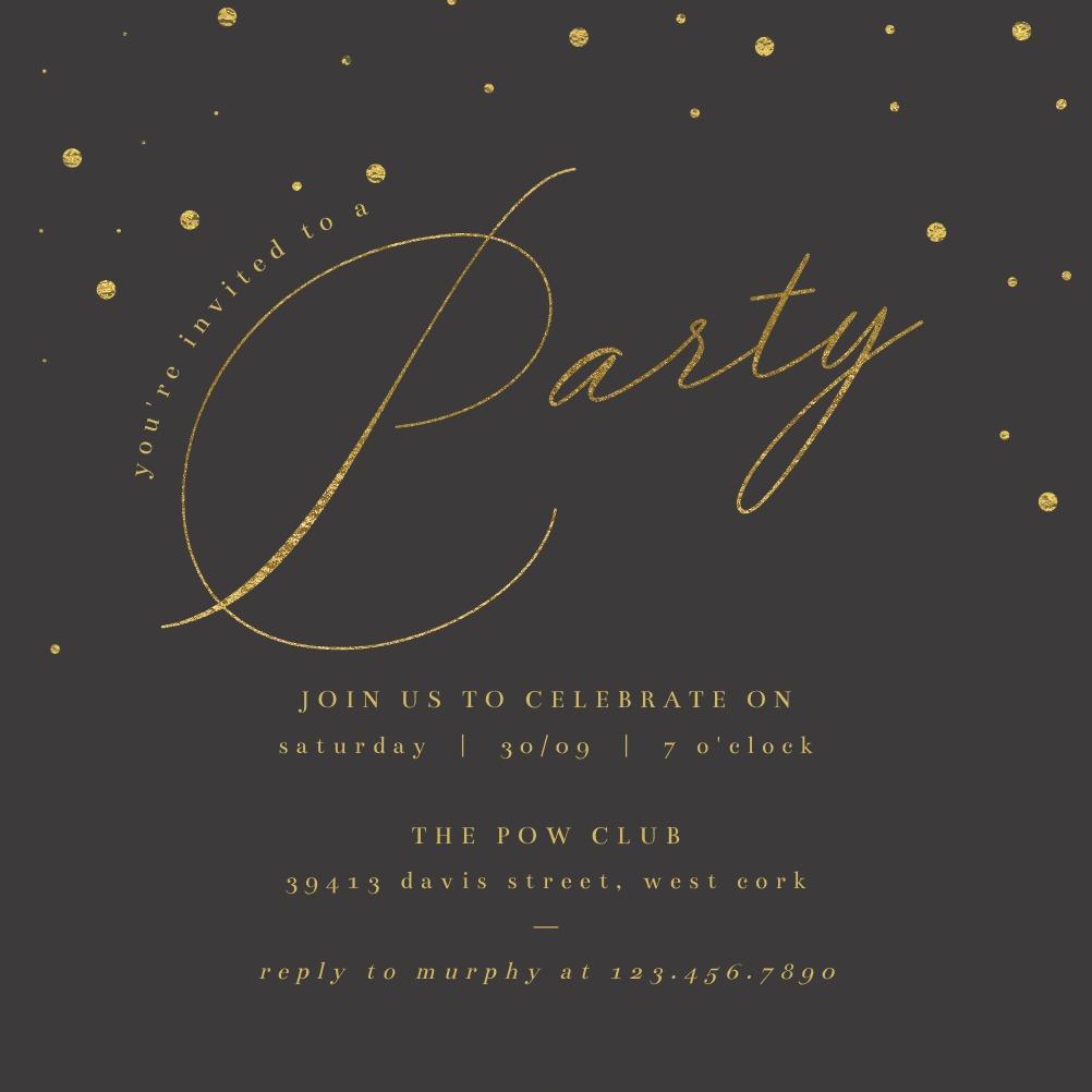 Fancy Font Party - Printable Party Invitation (Free) | Greetings Island