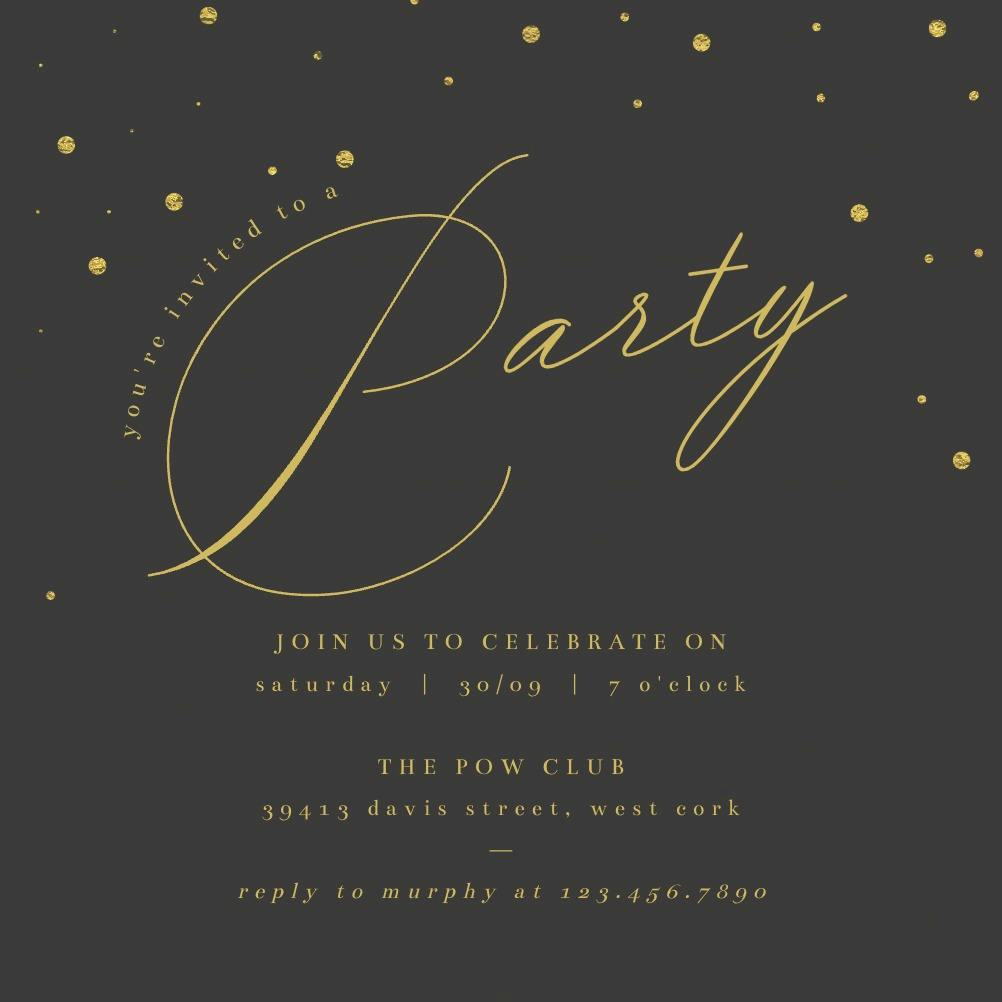Fancy font party -  invitation template