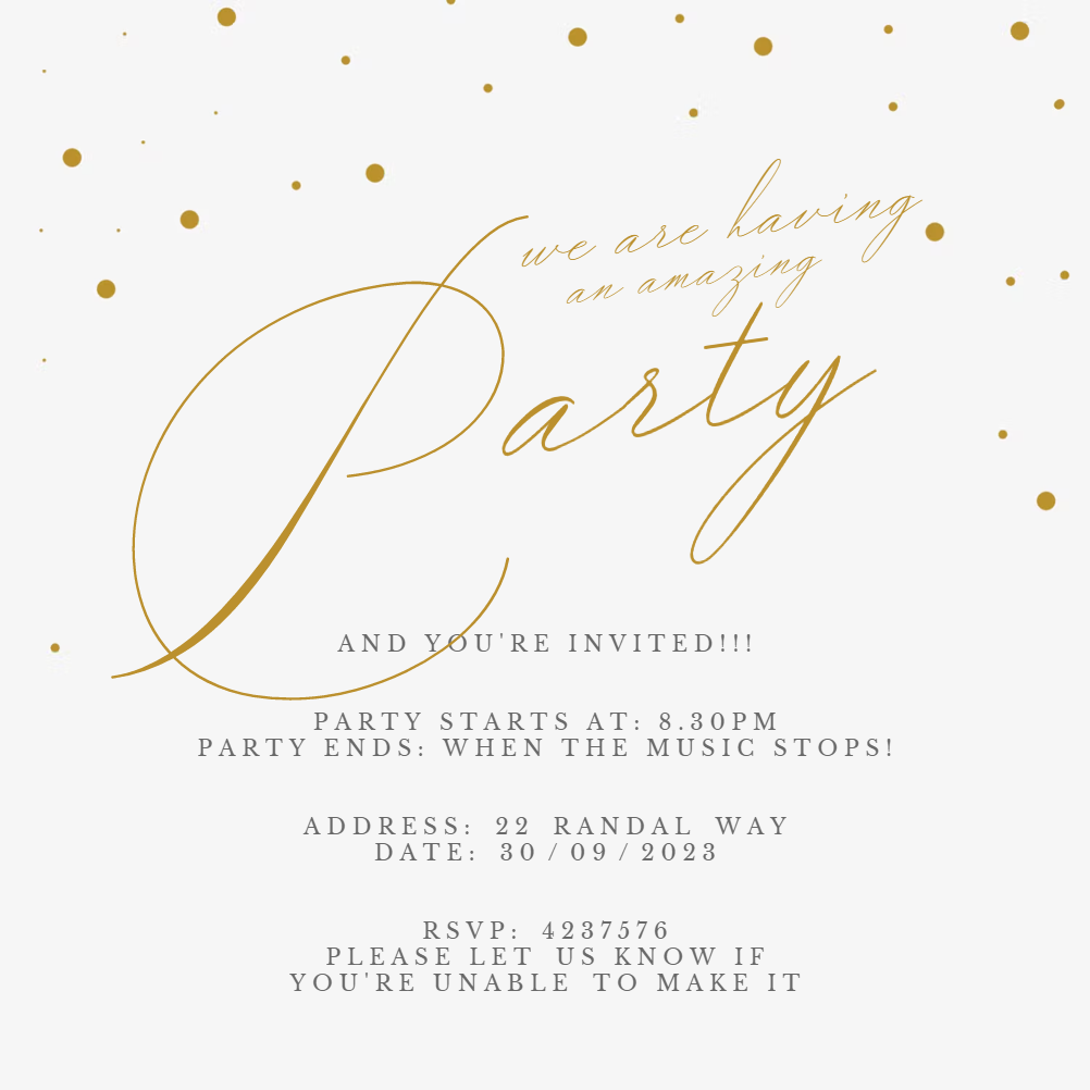 Fancy Font Party - Printable Party Invitation Template (Free ...