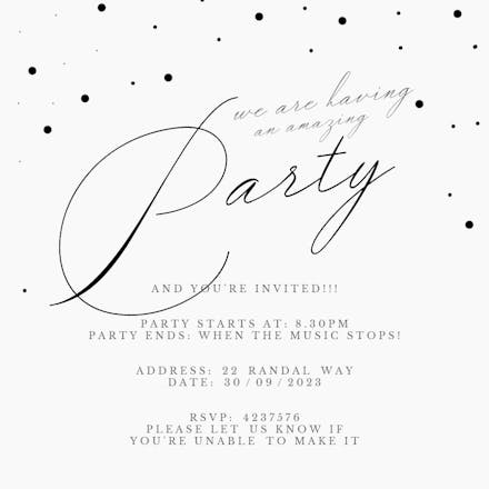 Fancy Font Party - Printable Party Invitation Template (Free ...