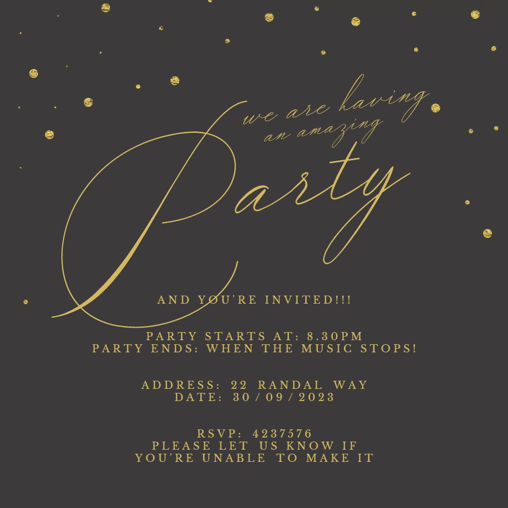 Fancy Font Party - Printable Party Invitation Template (Free ...