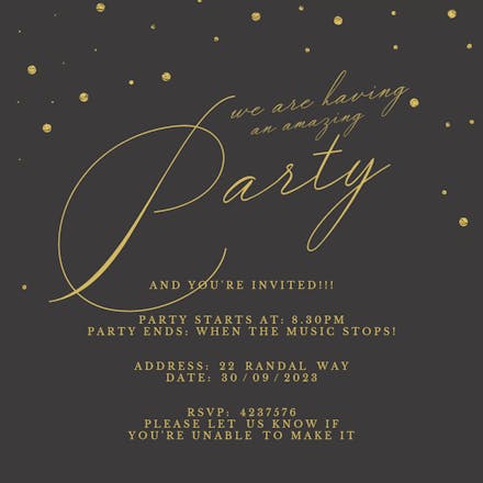 Fancy Font Party - Printable Party Invitation Template (Free ...