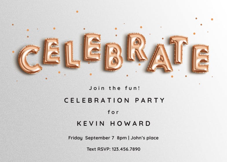 Festive balloons - party invitation