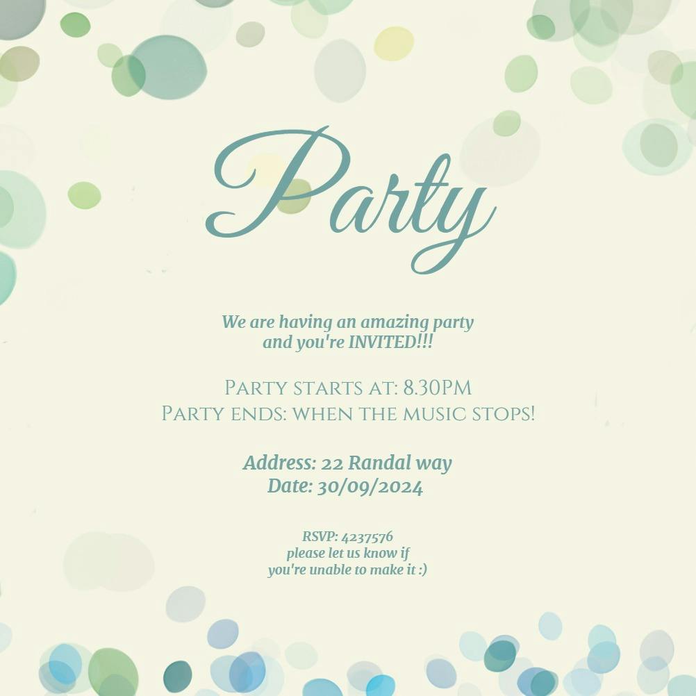Filtered bubbles -  invitación para fiesta