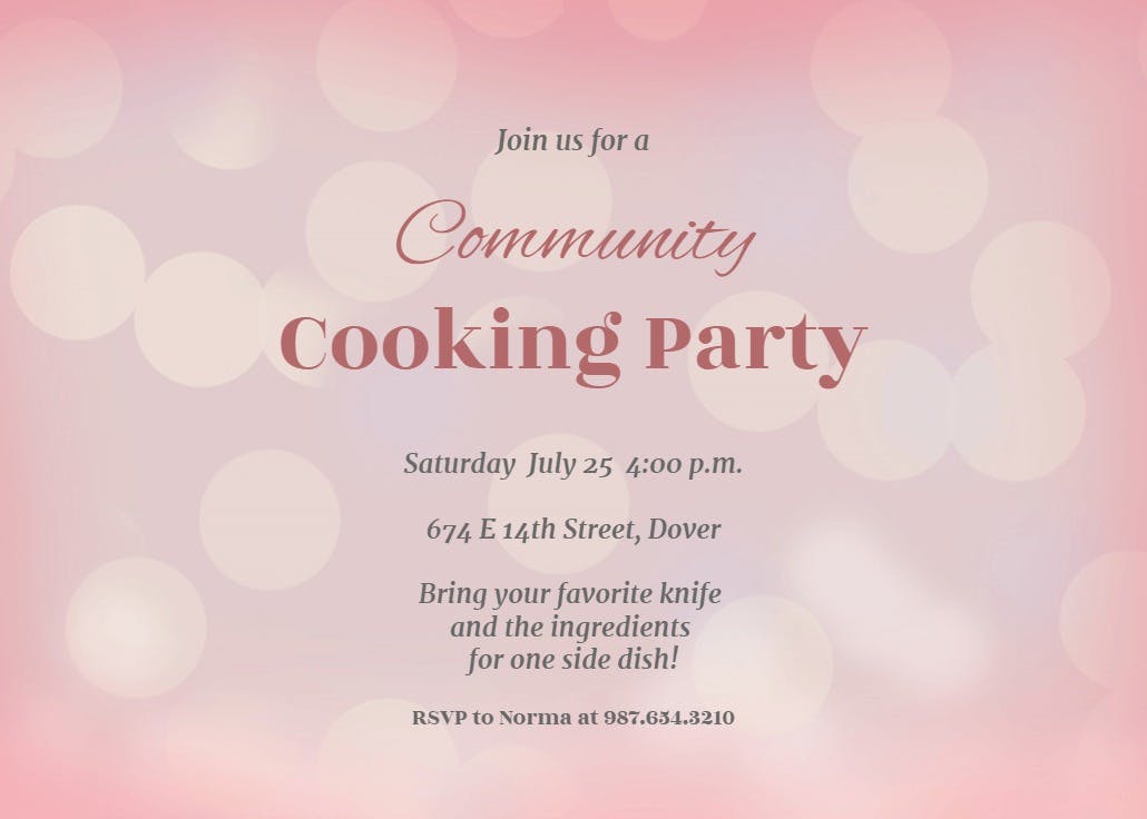 Filtered light gradient - invitación para fiesta