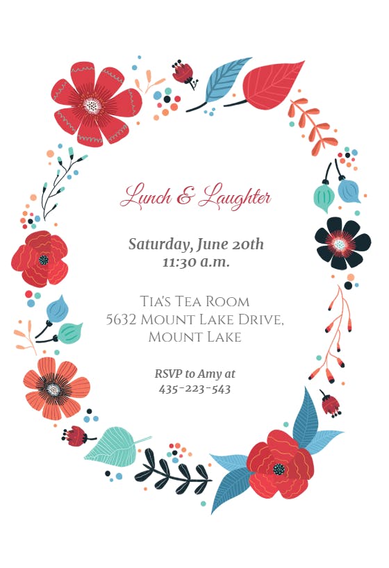 Flower chain - printable party invitation