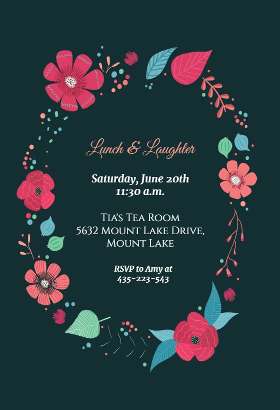 Flower chain - printable party invitation