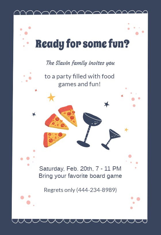 Friends food fun - printable party invitation