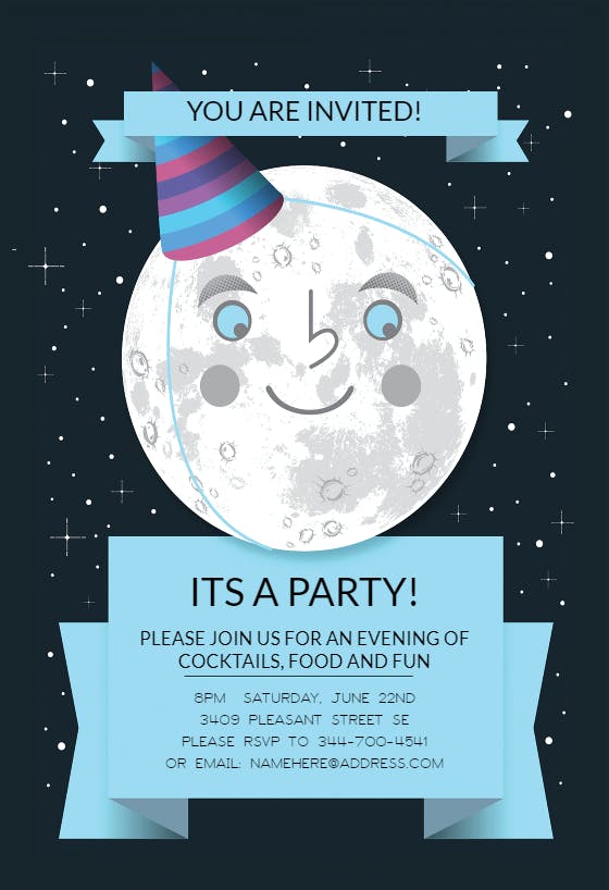 Full moon -  invitación para fiesta