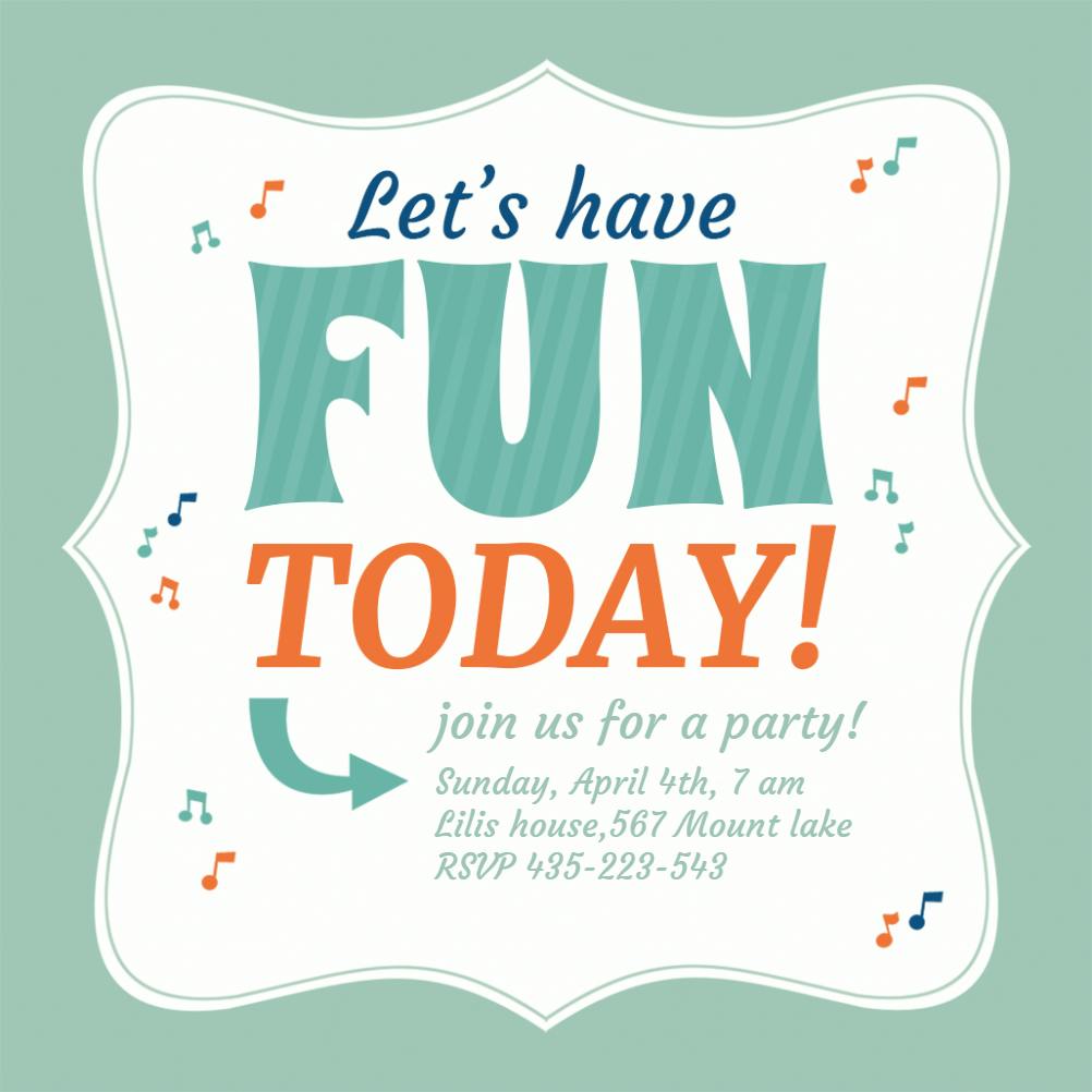 Fun Day - Printable Party Invitation Template (Free) | Greetings Island Fun Day - Printable Party Invitation Template (Free) | Greetings Island