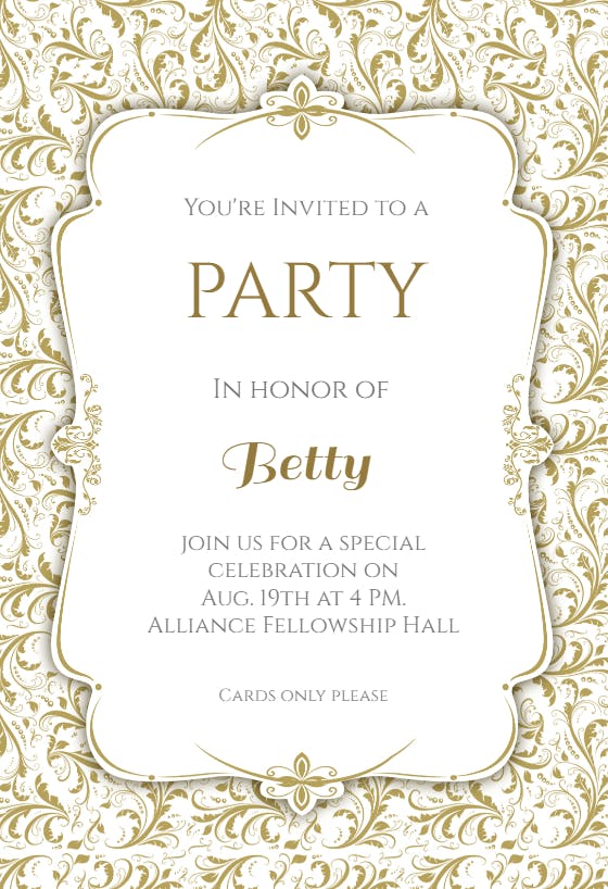 Gold ornaments - party invitation