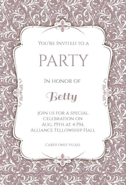 Gold Ornaments - Printable Party Invitation Template (Free) | Greetings ...