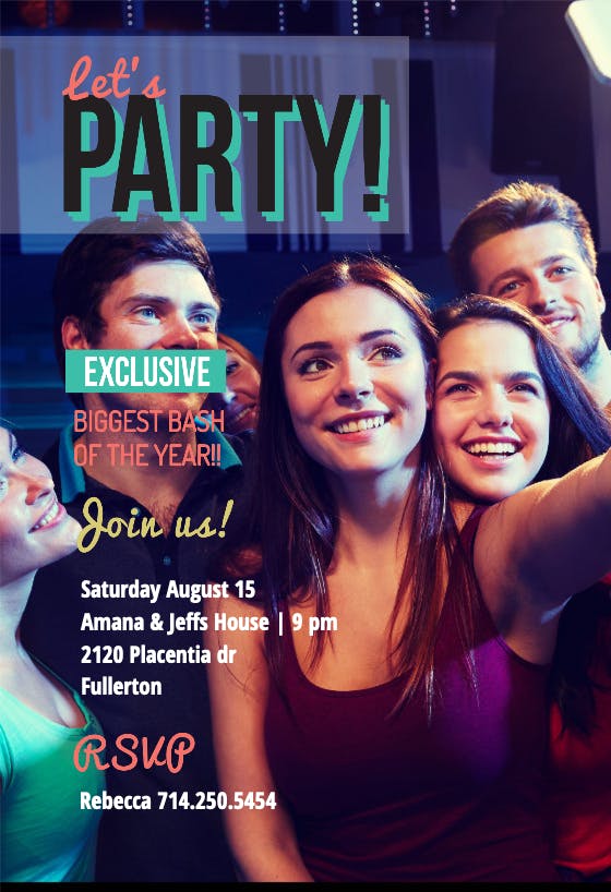 Lets party magazine -  invitación para fiesta