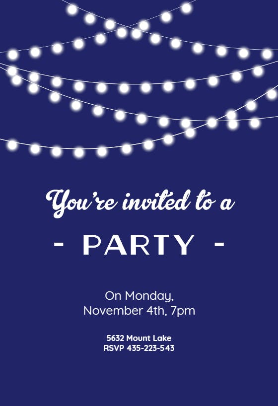 Party lights - printable party invitation
