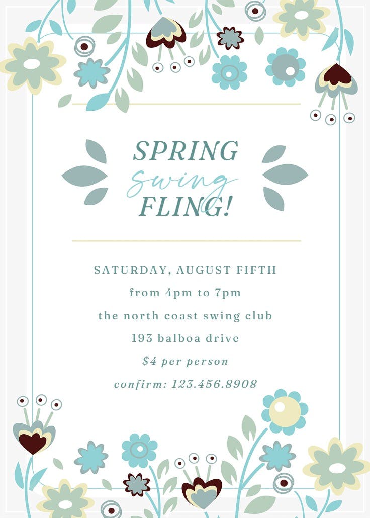 Peeking petals - printable party invitation