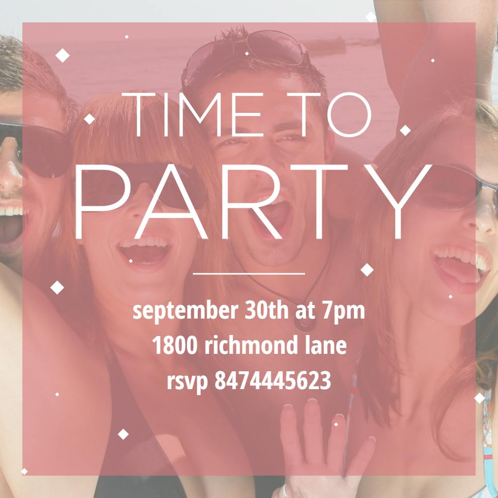 Pink party filter -  invitation template