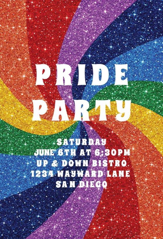 Rainbow kaleidoscope pride -  invitation template