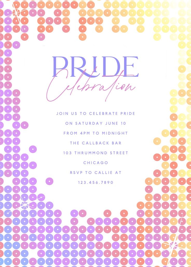 Sparkling pride - invitación para fiesta