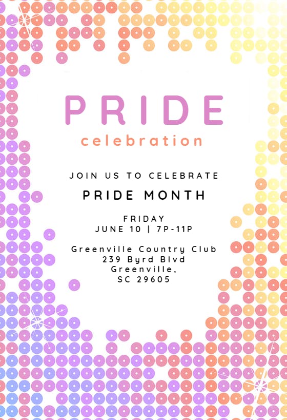 Sparkling pride - printable party invitation