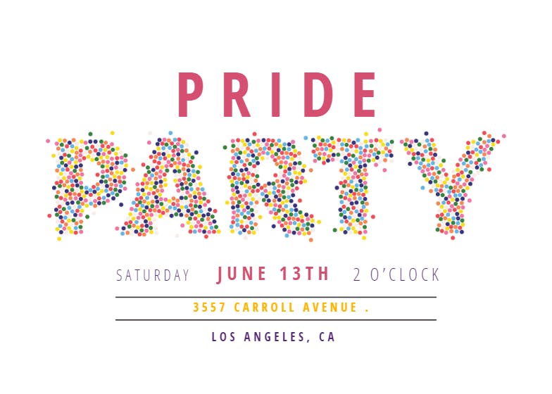 Sprinkles pride party - party invitation