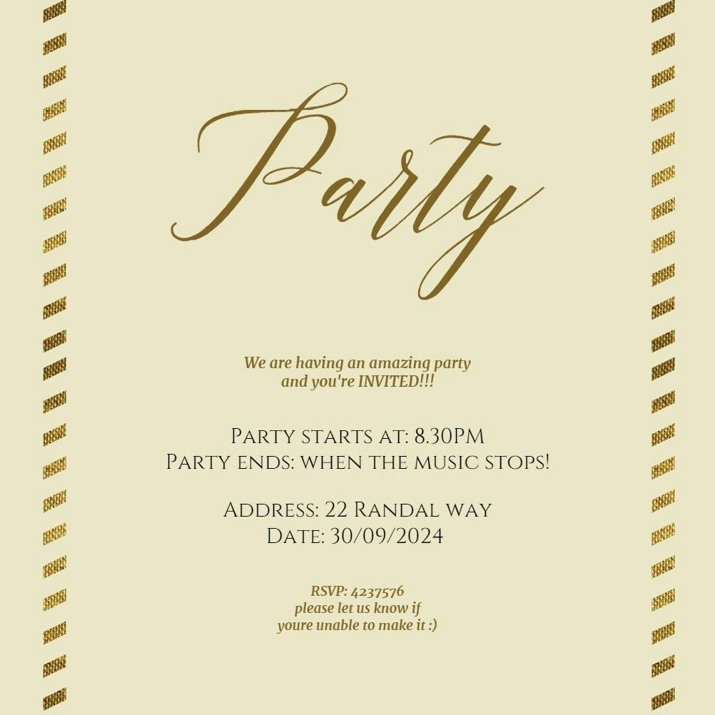 Stamped candy stripes - invitation