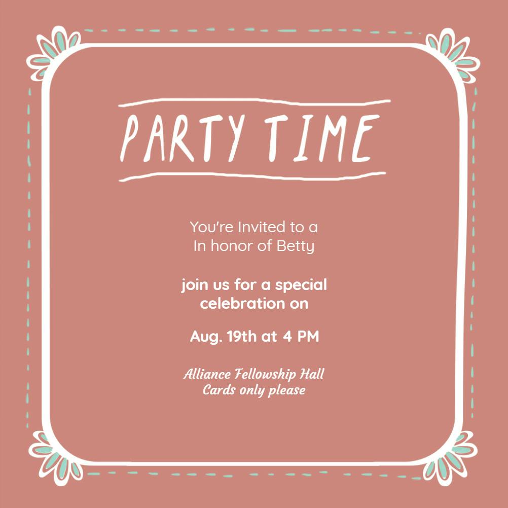 Stitched border - printable party invitation
