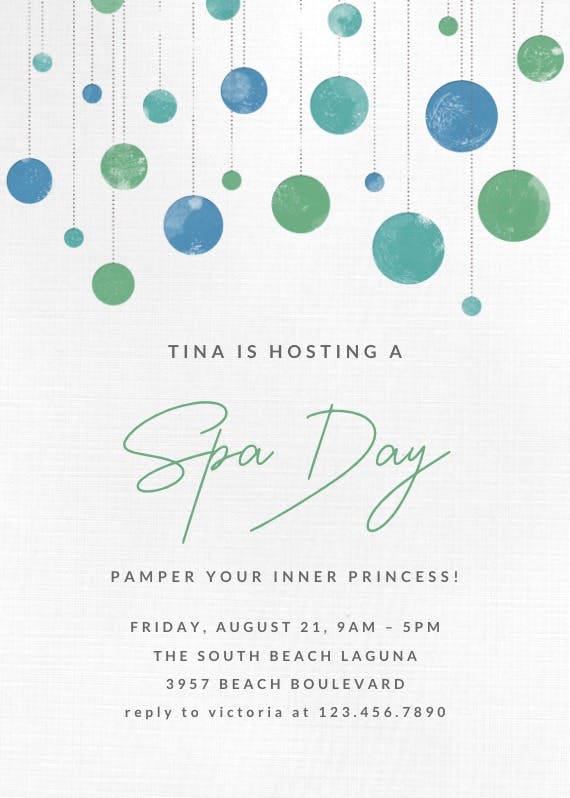 Suspended circles - printable party invitation