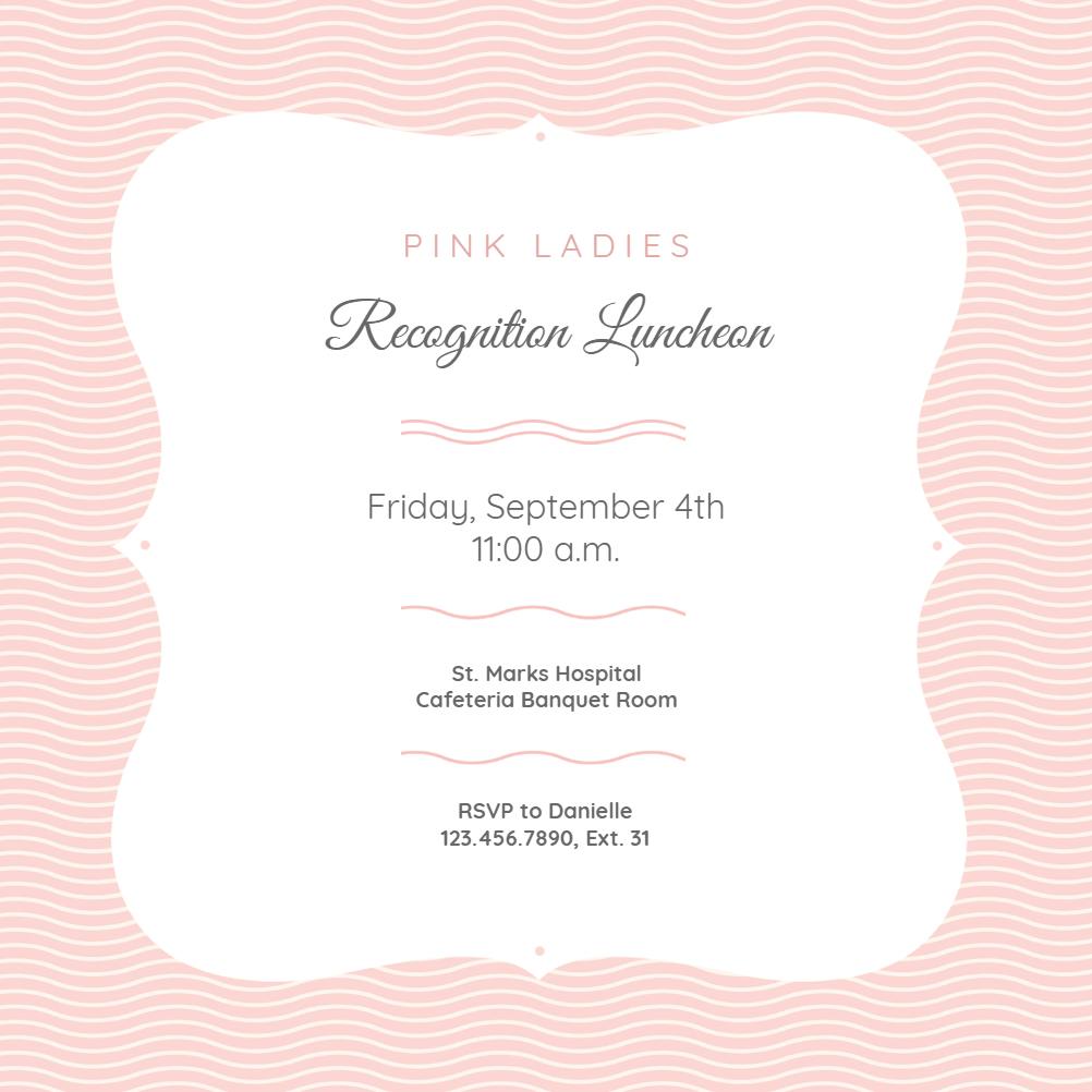 Tiny pink waves - printable party invitation