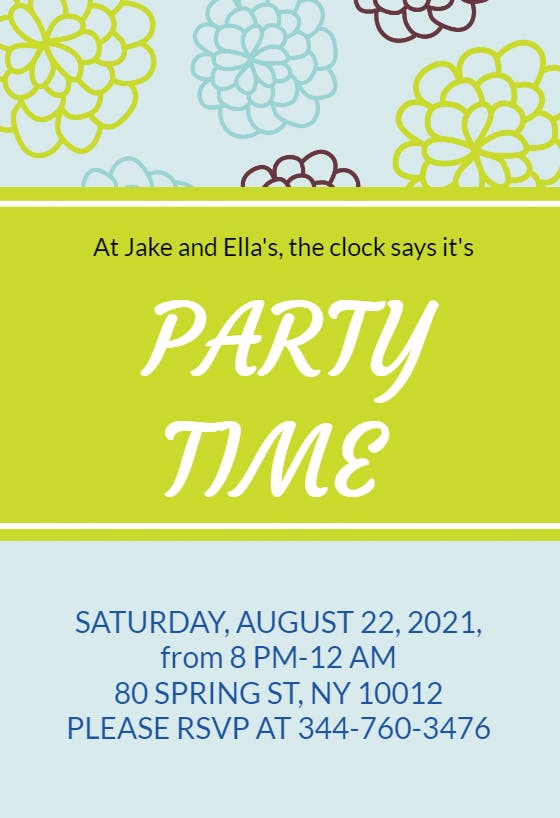 Traditional thirds - printable party invitation