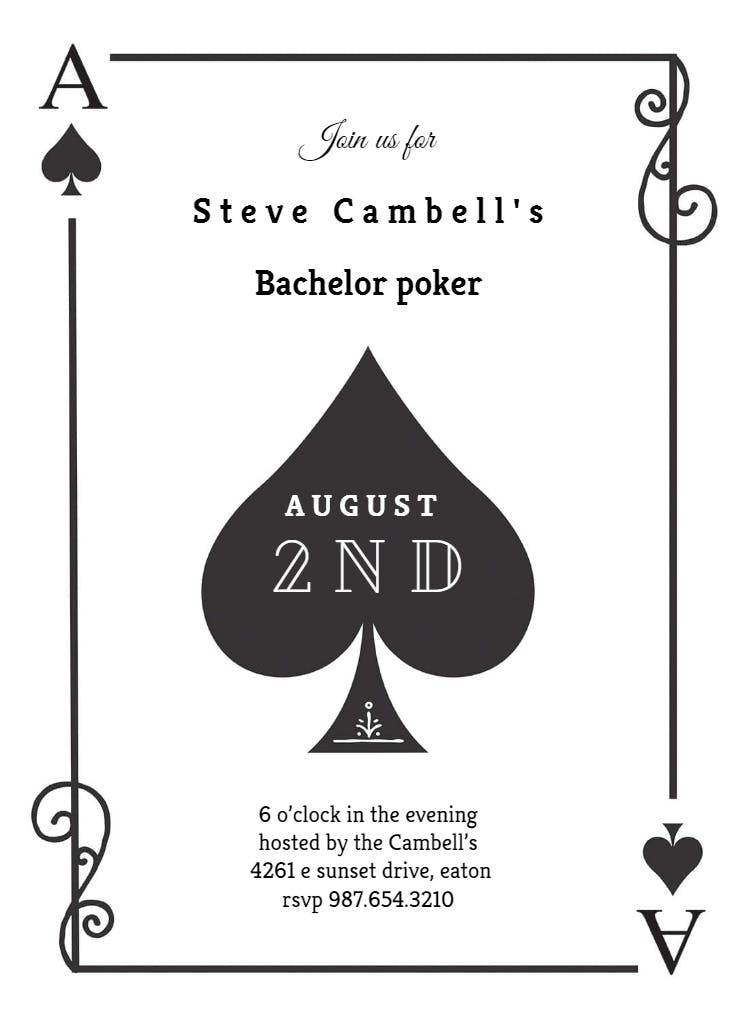 Ace of spades - bachelor party invitation